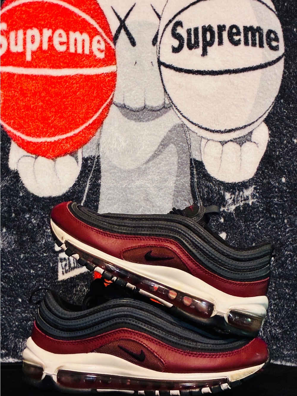 Nike Kids Air Max 97 Sneakers — Burgundy/Black